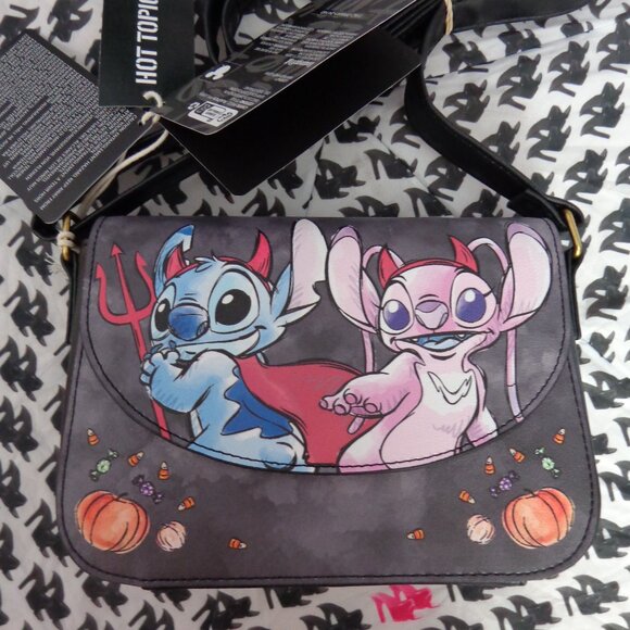 Loungefly Handbags - LOUNGEFLY STITCH & ANGEL DEVILS CROSSBODY BAG NWT